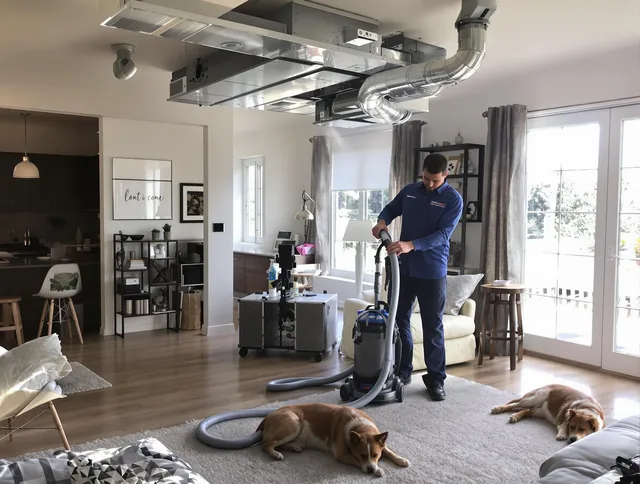 Hanover Air Duct Cleaning technician performing detailed indoor duct cleaning for improved air quality in Hanover